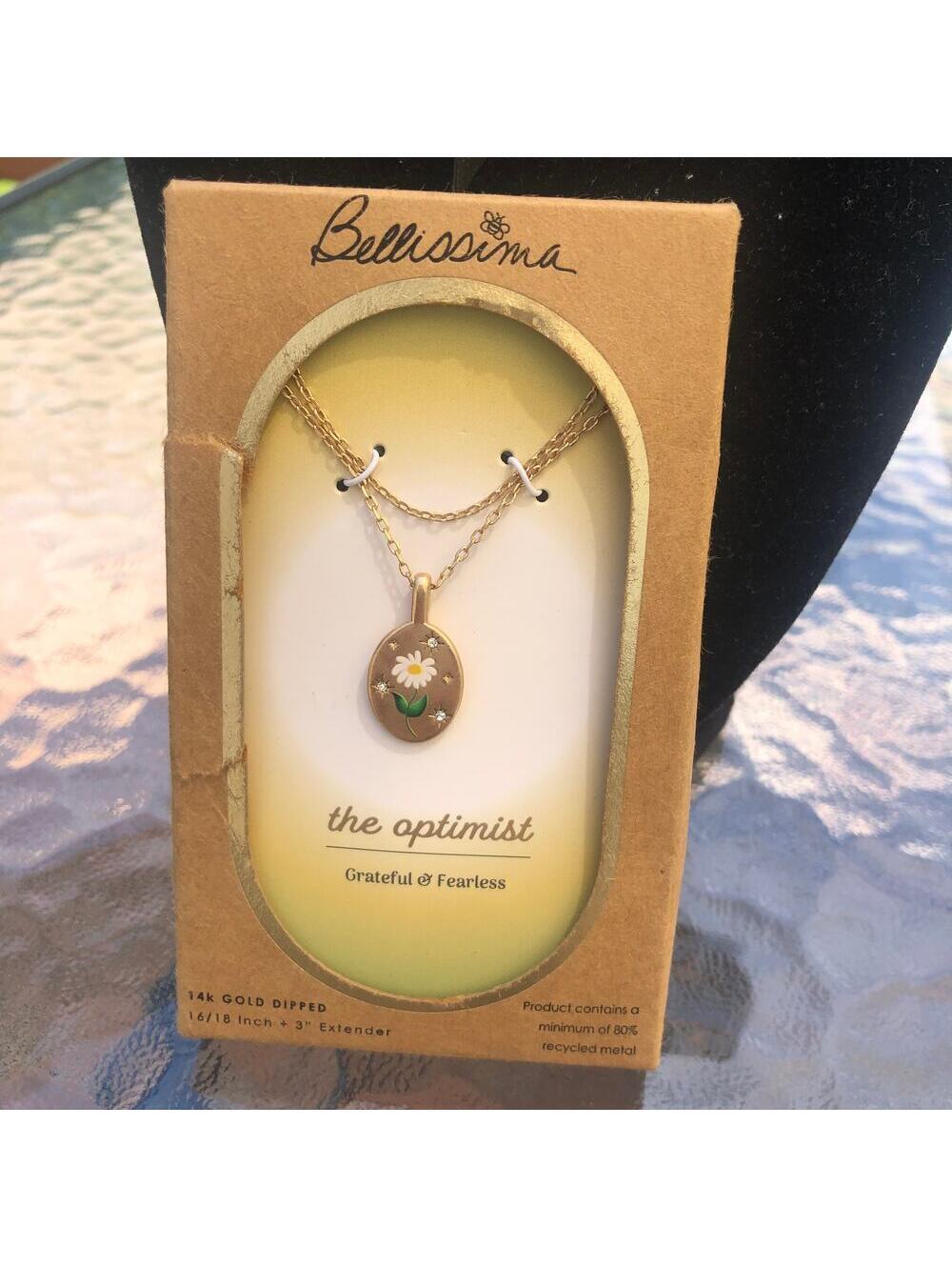Bellisima Uno 14k Gold Dipped "Optimist" Flower Necklace